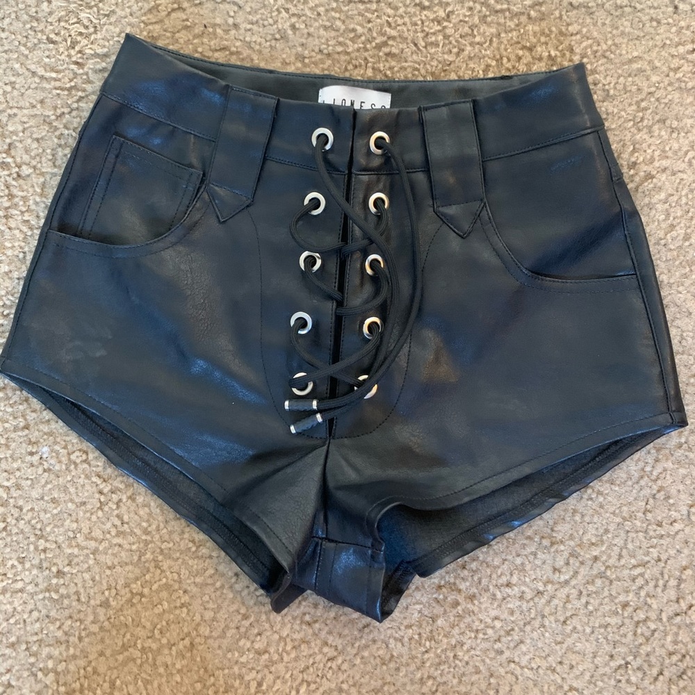 Princess Polly Black Leather Shorts! Never Worn!